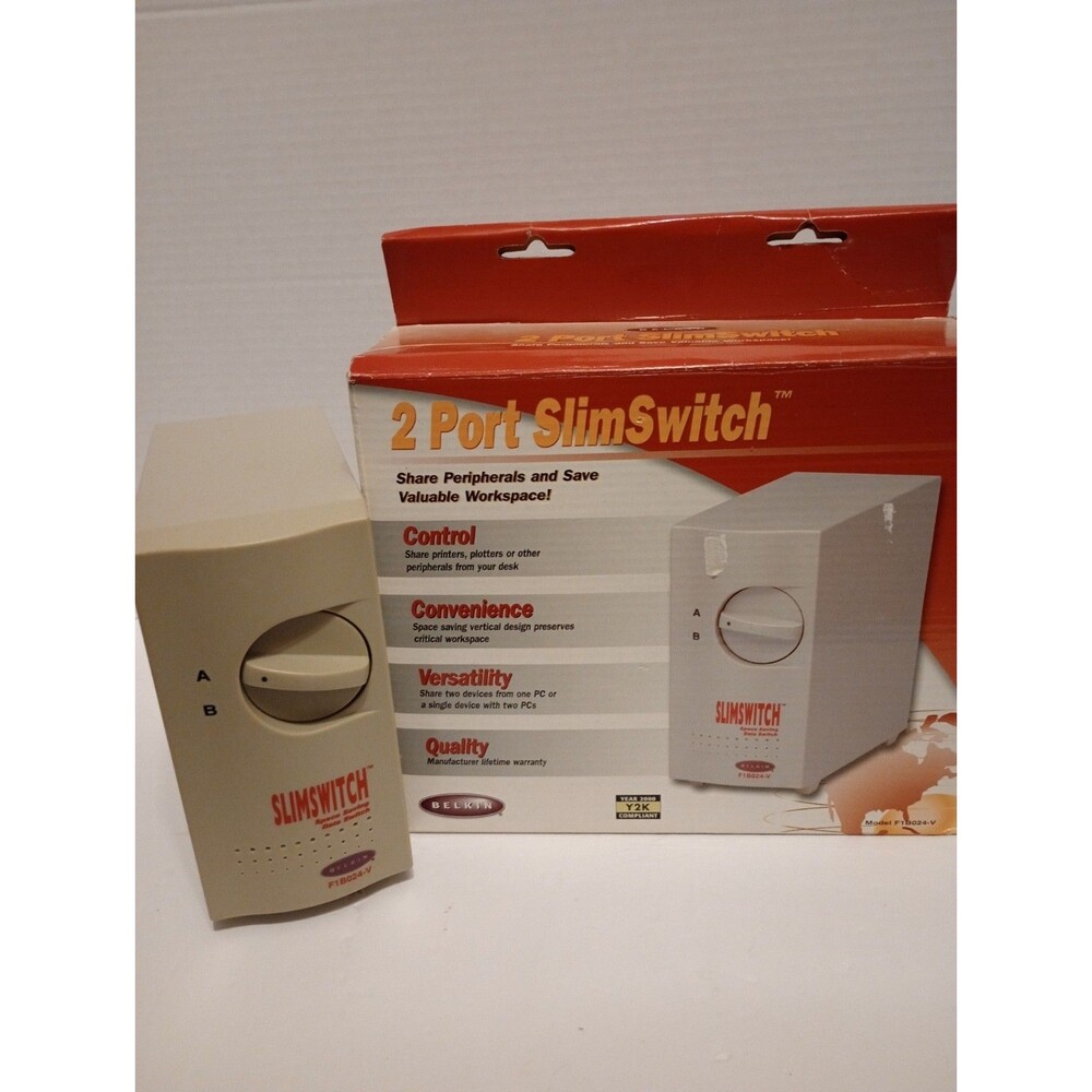 Slimswitch Belkin F1B028-V 4 Way Serial Female 25 Pin Port ABCD